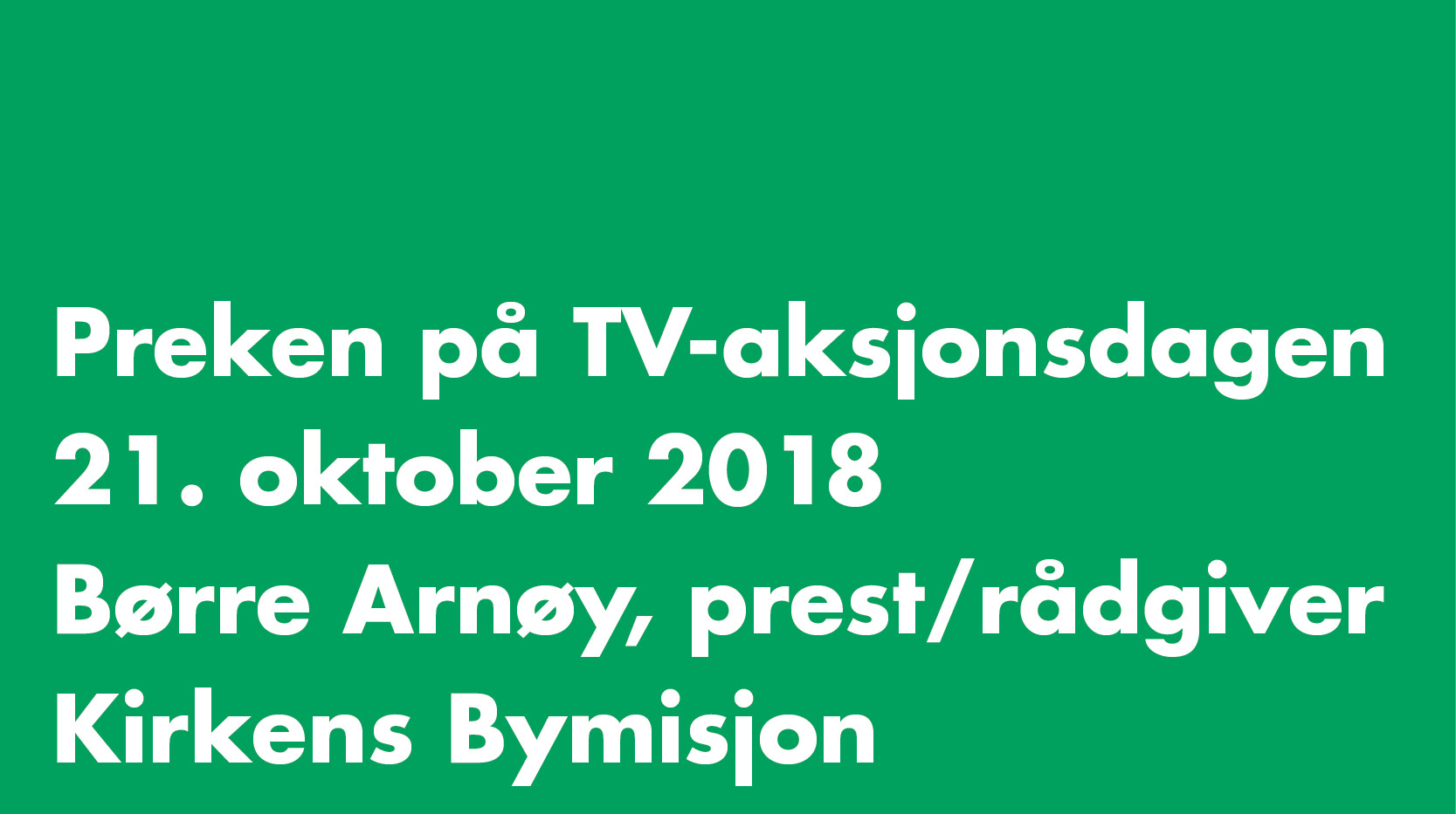 Preken på TV-aksjonsdagen