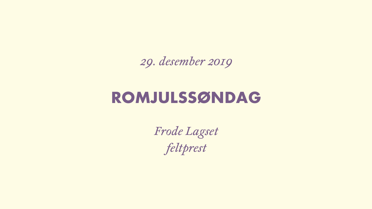 Romjulssøndag