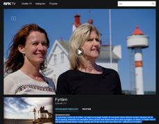 Bilde fra nrk.no og serien «Fyrtårn». Domkirkeprest Elisabeth Thorsen t.v. og Anne Grete Preus t.h.