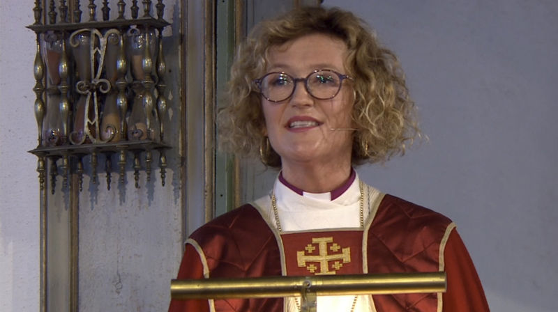 Biskop Kari Veiteberg under gudstjenesten 29. august 2018. Foto: NRK