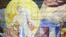 Detalj «oppstandelsen» fra takmaleriet i Oslo domkirke. Malt av Hugo Lous Mohr. Foto: Petter Mohn