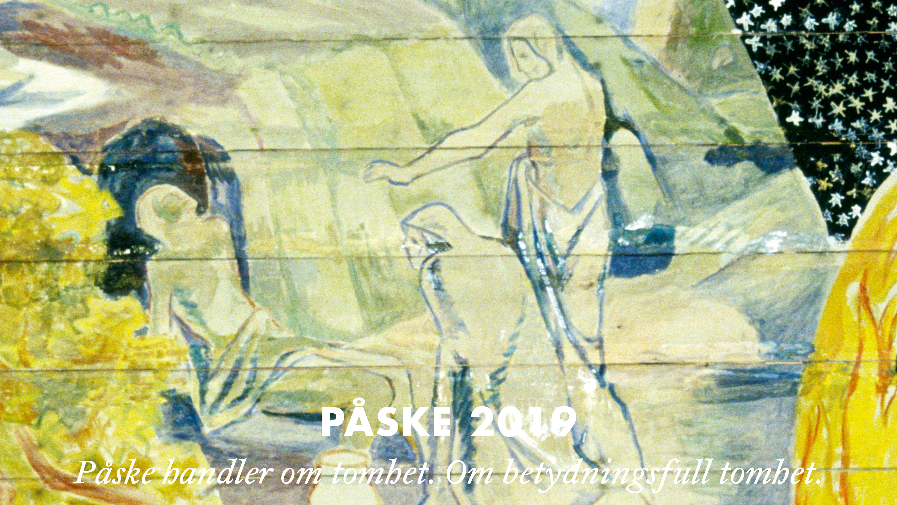 Detalj, som viser «Kvinnene ved graven», fra takmaleriet i Oslo domkirke. Malt av Hugo Lous Mohr. Foto: Petter Mohn