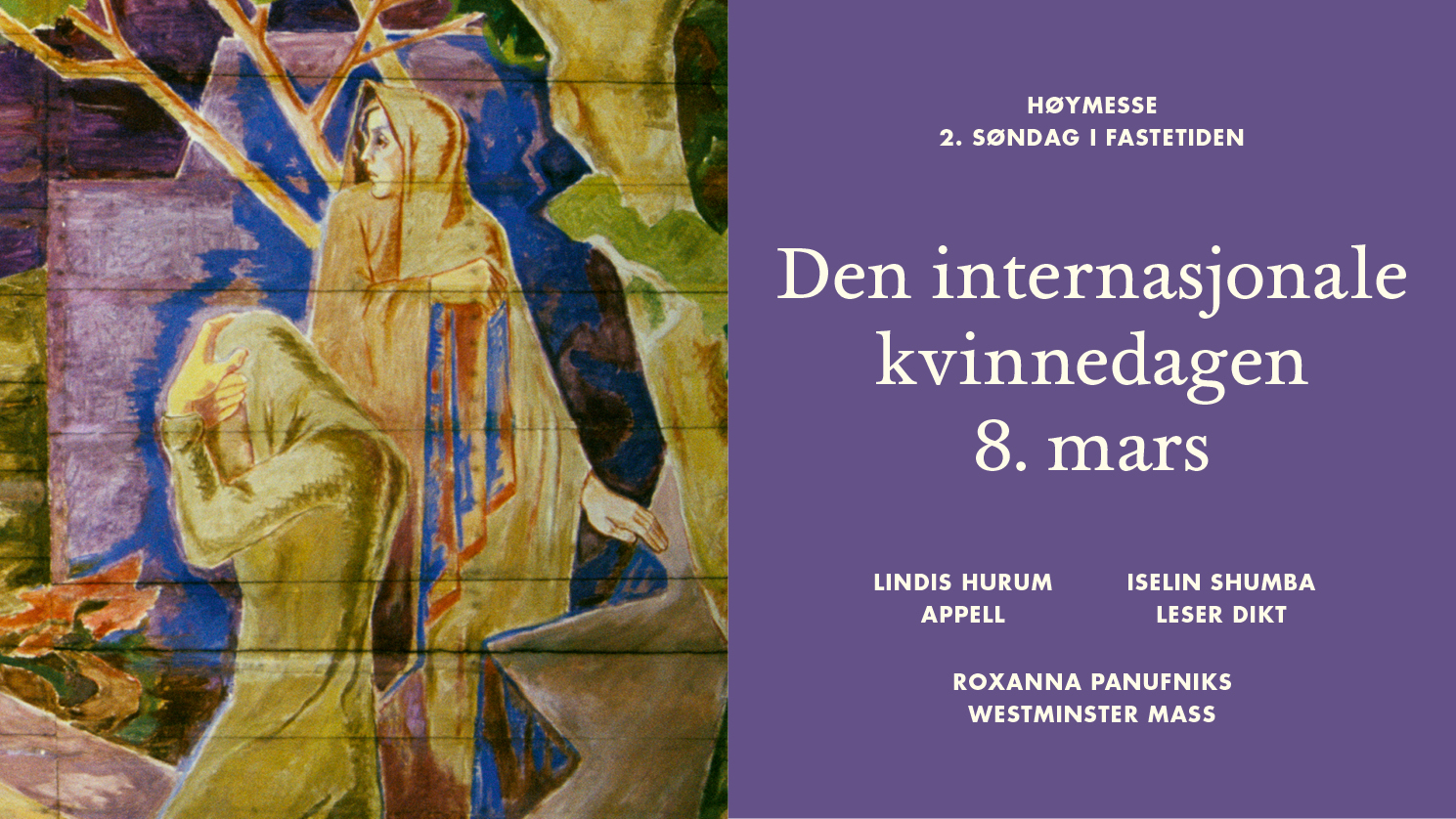 Detalj fra takmaleriet malt av Hugo Lous Mohr i Oslo domkirke. Foto: Petter Mohn.