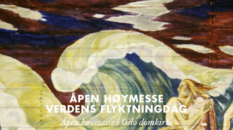 Detalj fra takmaleriet malt av Hugo Lous Mohr i Oslo domkirke. Foto: Petter Mohn