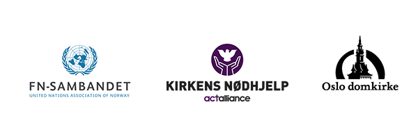 Logo for FN-sambandet, Kirkens nødhjelp og Oslo domkirke