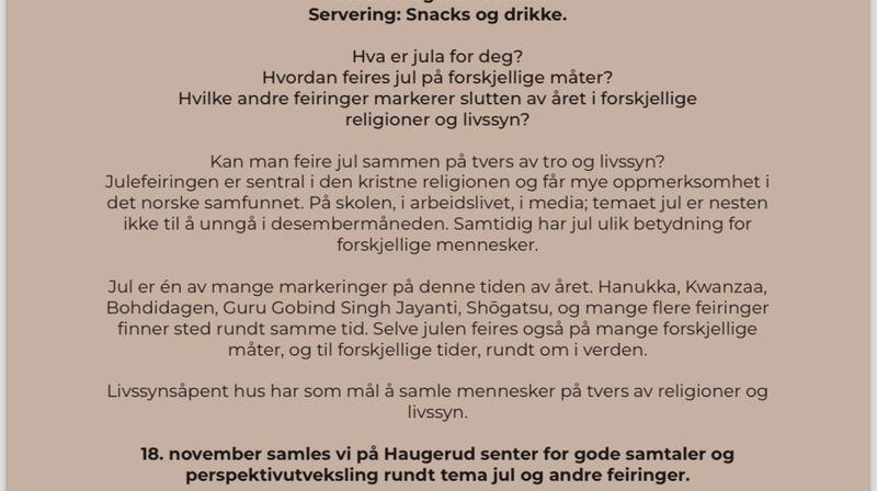 AVLYST- dialogkafé med tema: jul