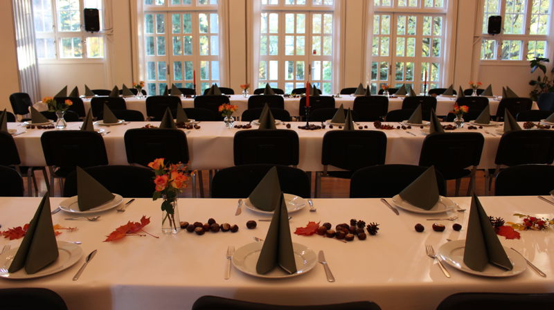 Detalj fra storsal i Ris menighetshus