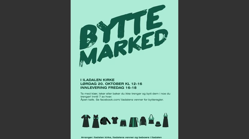 Byttemarked i Ila kirke på lørdag 20. okt kl. 12-16. Innlevering Fredag 16 -18. Overskuddet til TV-aksjonen for Kirkens bymisjon.
