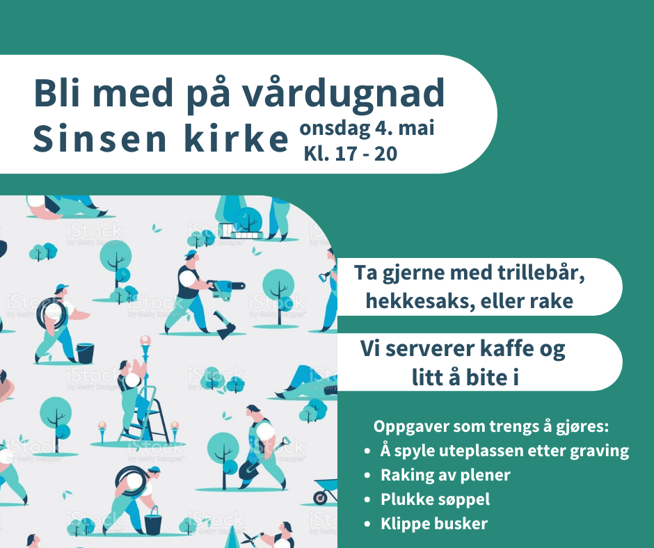 Bli med på vårdugnad onsdag 4. mai kl. 17 - 20
