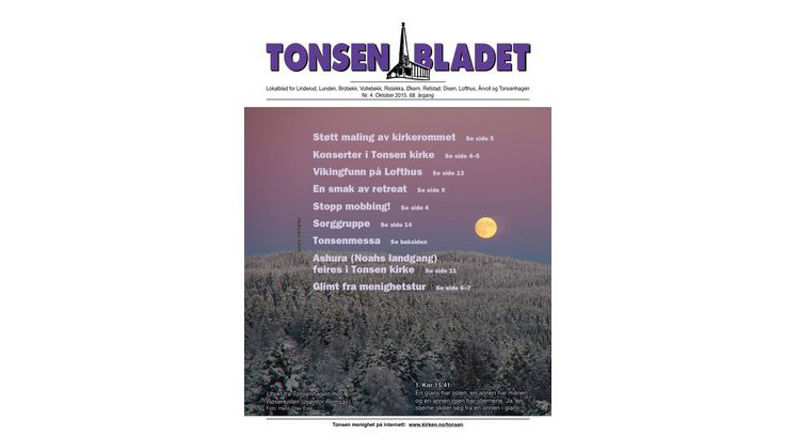 Tonsenbladet nr 4, oktober 2015.