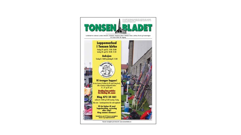 Tonsenbladet nr 2  April 2016