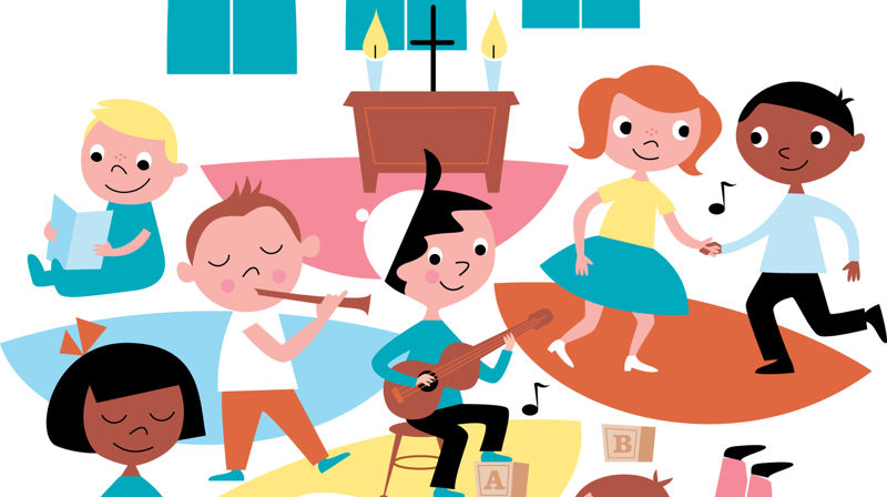 Illustrasjon: "Musikk i kirken" - Ingela Peterson