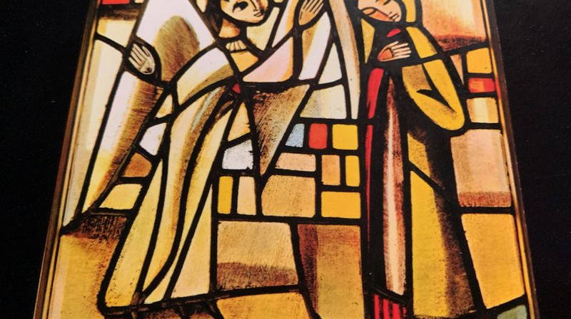 Glassmaleri i klosteret Taize i Frankrike. «Bebudelsen».