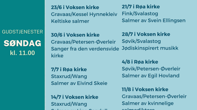 Sommergudstjenester