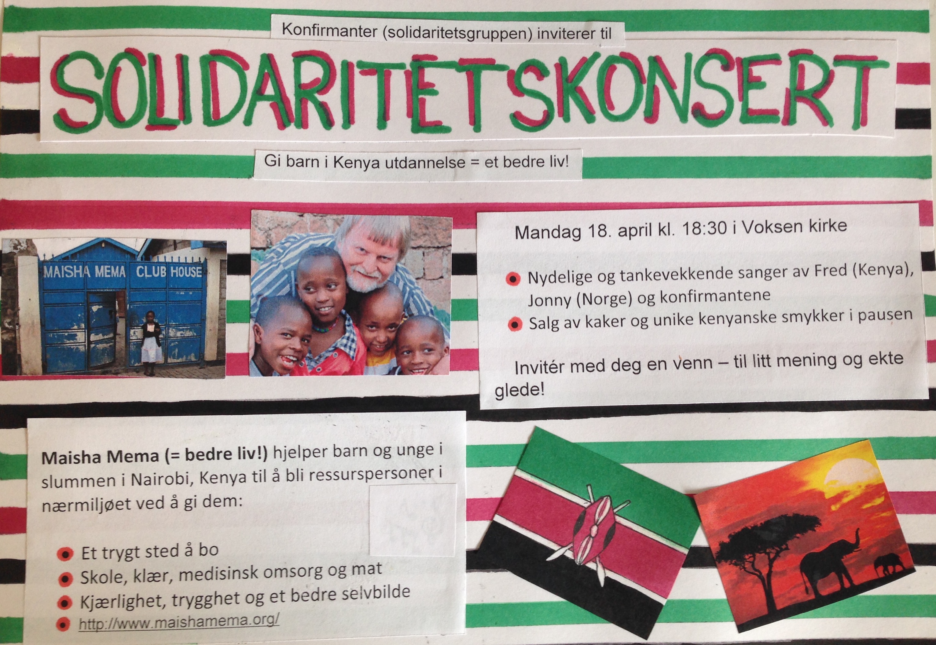 Solidaritetskonsert mandag 18. april kl 1830