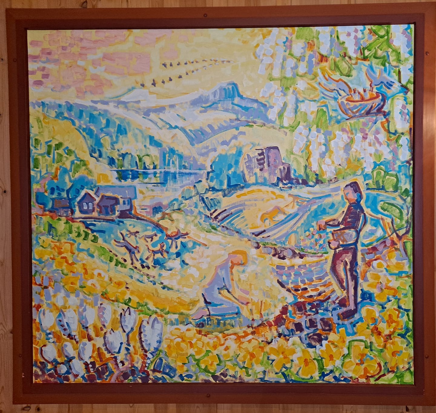 Våren av Sigmund Årseth som heng I kyrkjestogo i Rogne. Foto Eli Vatn. 