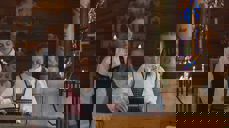 Volbu kyrkje jentene på Onstad med langeleik: Foto Eli Vatn