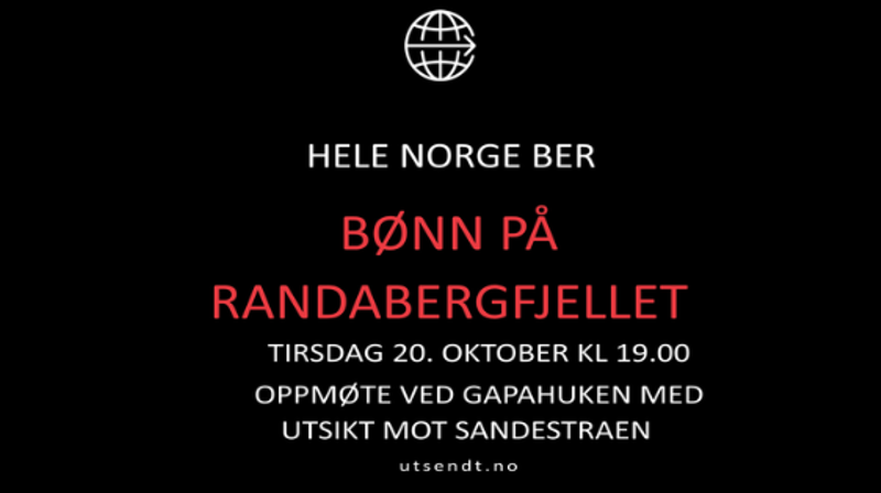 Bønn på Randabergfjellet 20.okt kl. 19.00
