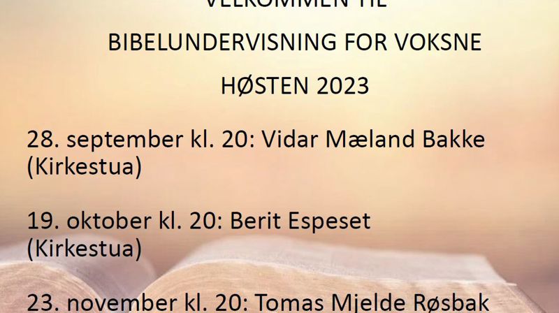 Bibeltimer for voksne høsten 2023
