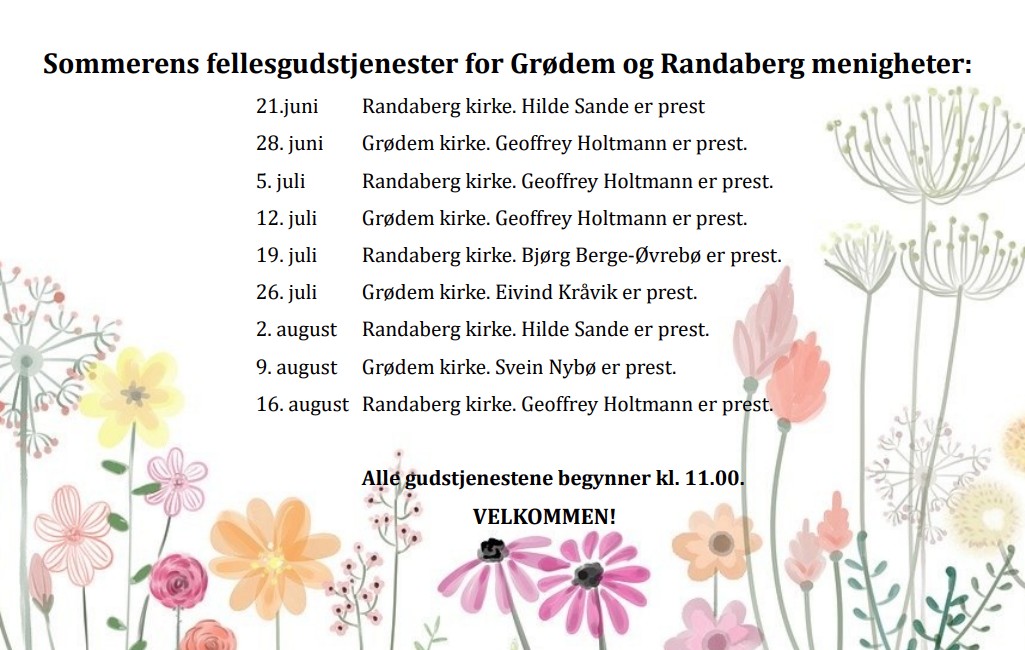 Sommerens gudstjenester