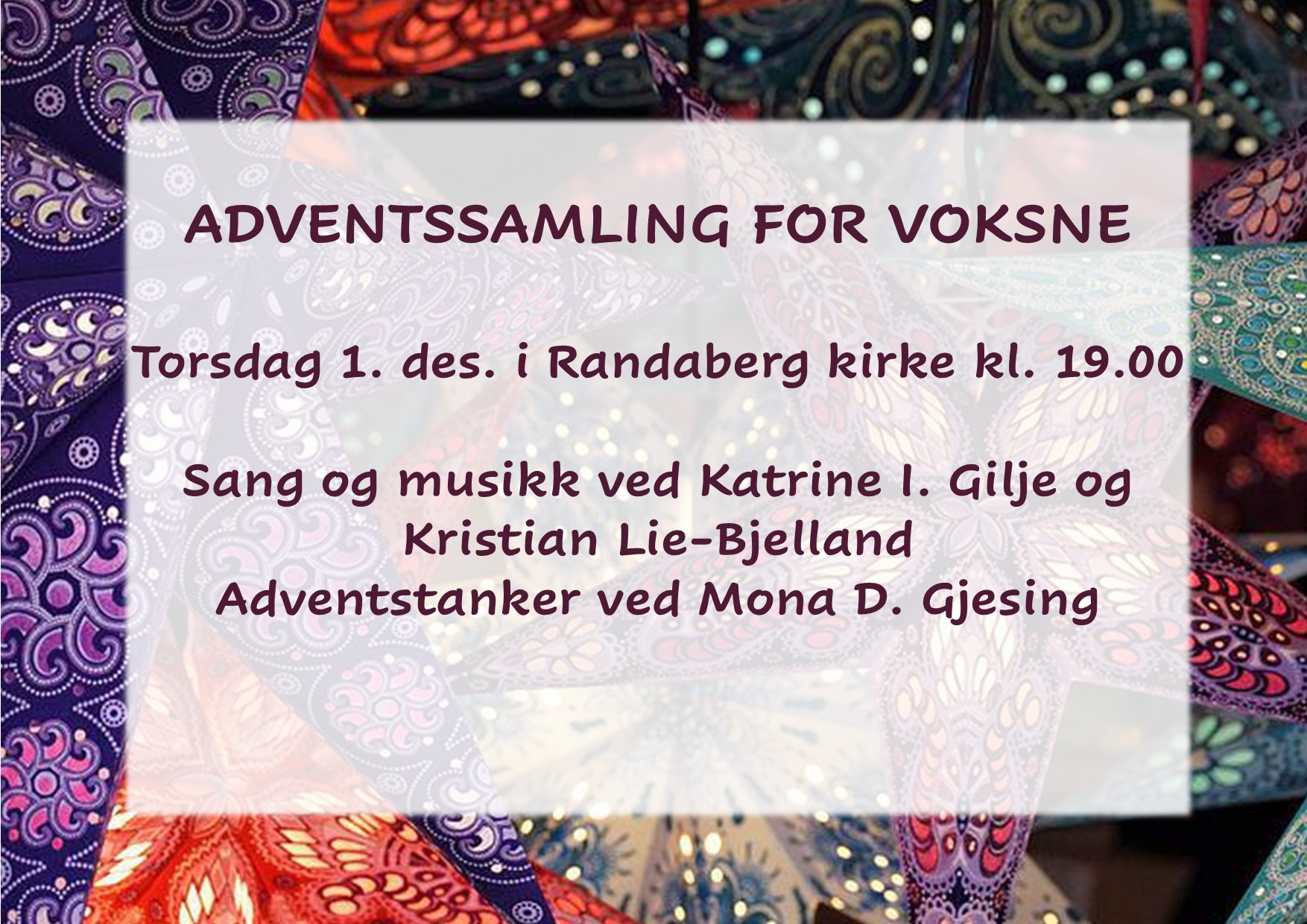 Adventssamling for voksne 1.desember