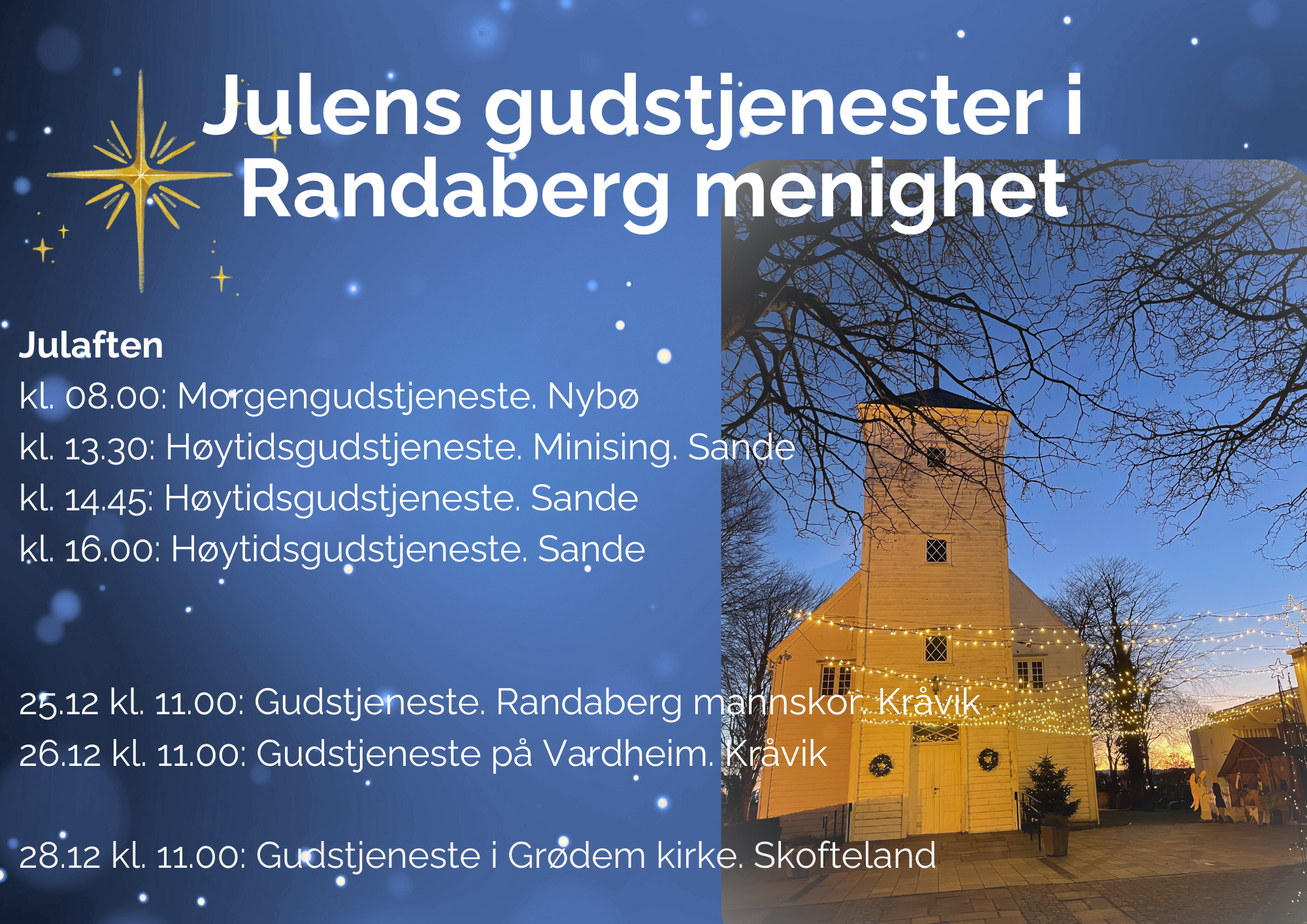 Velkommen til julegudstjenester i Randaberg kirke