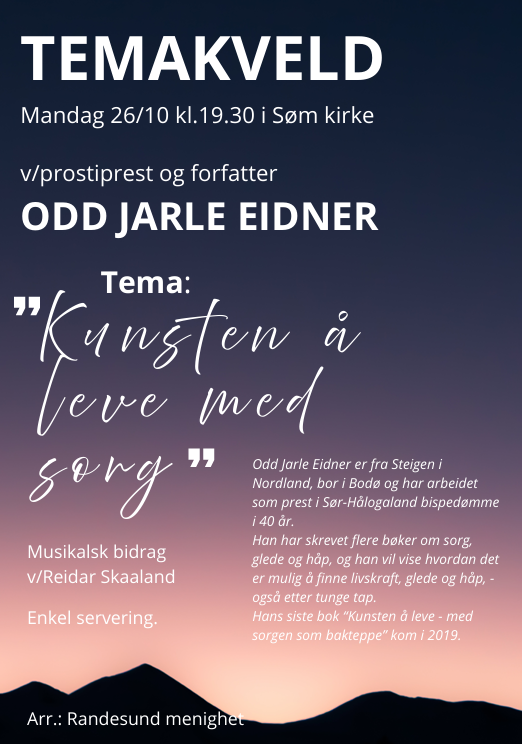 Temasamling 26.10. Odd Jarle Eidner: Kunsten å leve med sorg