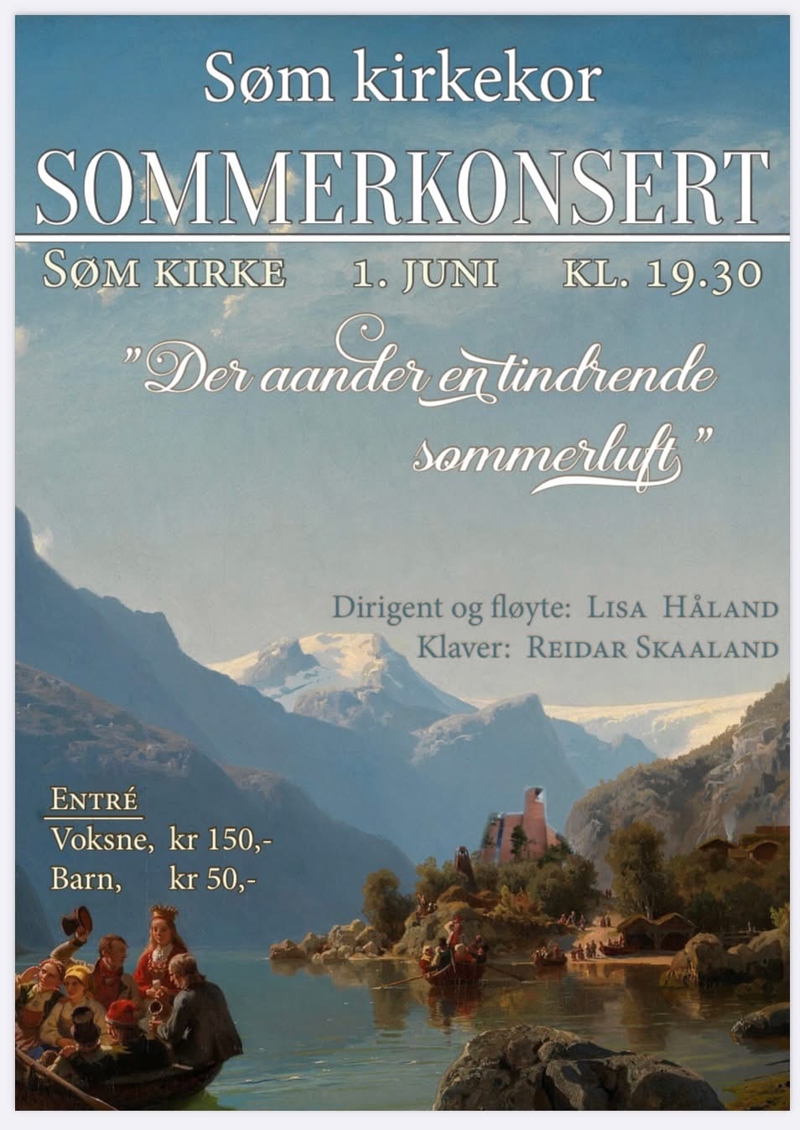 Søm kirkekor har sommerkonsert i Søm kirke søndag 1. juni kl. 19.30