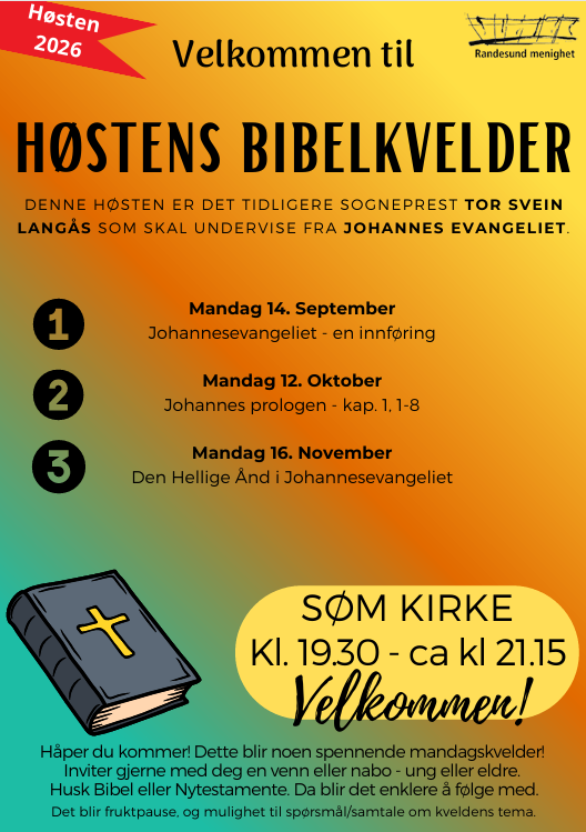 Plakat: H&oslash;stens bibelkvelder 14.9. - 12.10. - 16.11.