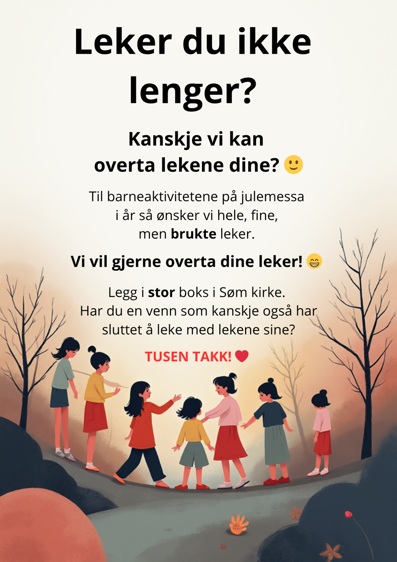 Plakat: Vi vil gjerne overta leker du ikke bruker lenger