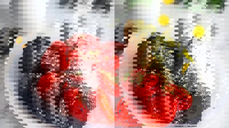 Jordbær og is - kjempegodt