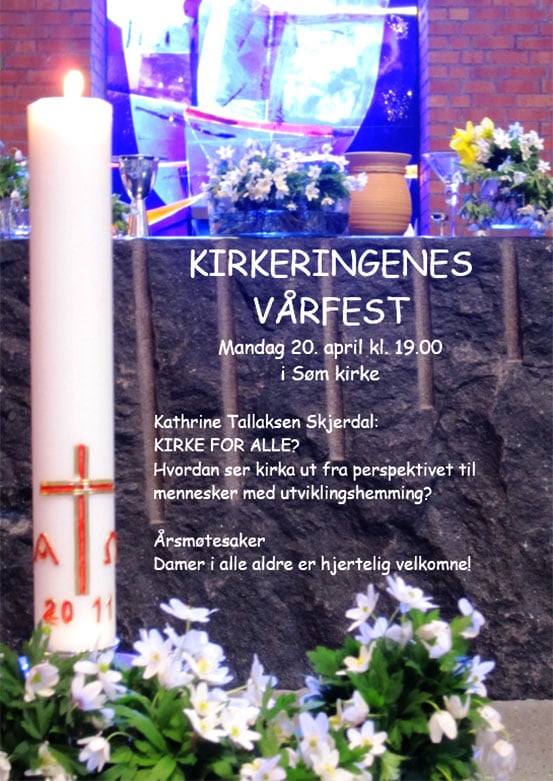 KIRKERINGENE HAR&nbsp; V&Aring;RFEST  mandag 20. april kl. 19