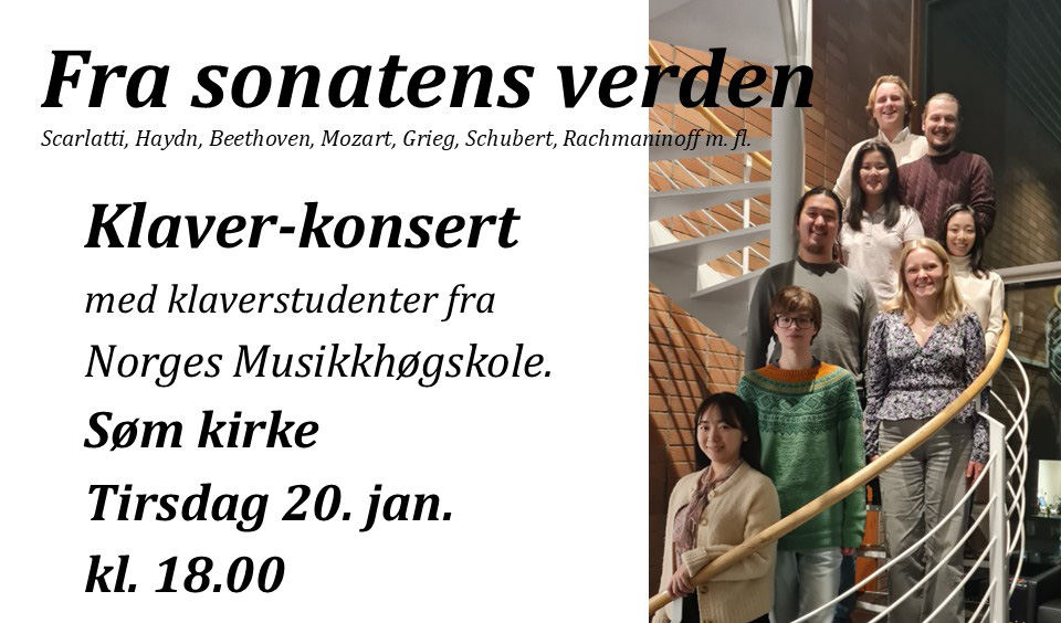 Fra sonatenes verden. Konsert 20. januar i Søm kirke
