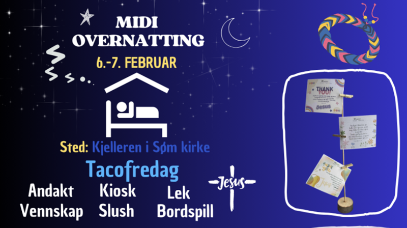 Midi overnatter i Søm kirke