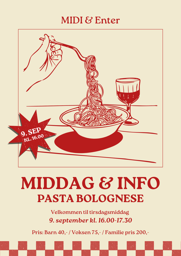 INFOm&oslash;te og middag 9. september