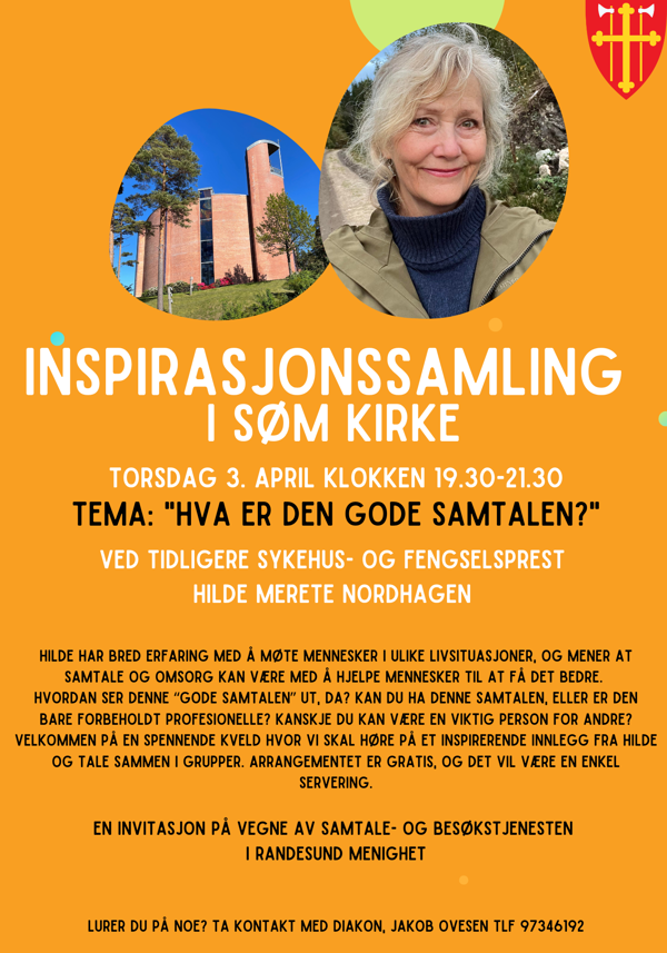Hva er den gode samtalen? Inspirasjonssamling i Søm kirke torsdag 3. april