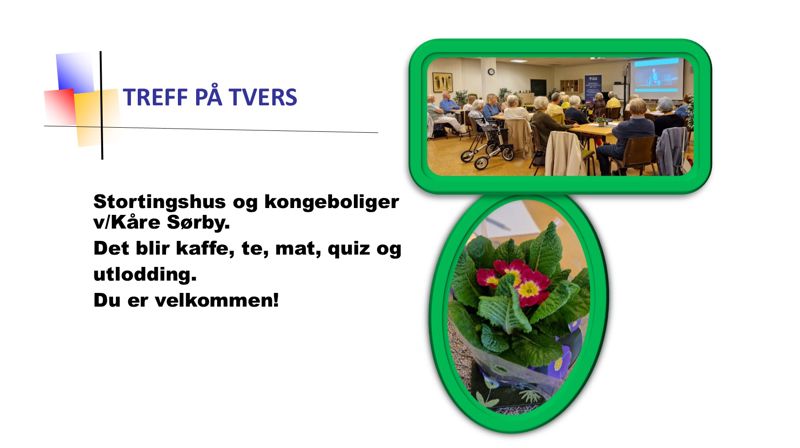 Treff på tvers i Ekholt kirke kl. 12.00 03.04.2025