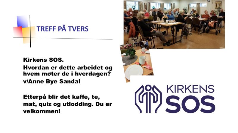 Treff på tvers torsdag 7.september kl. 12.00 i Ekholt kirke