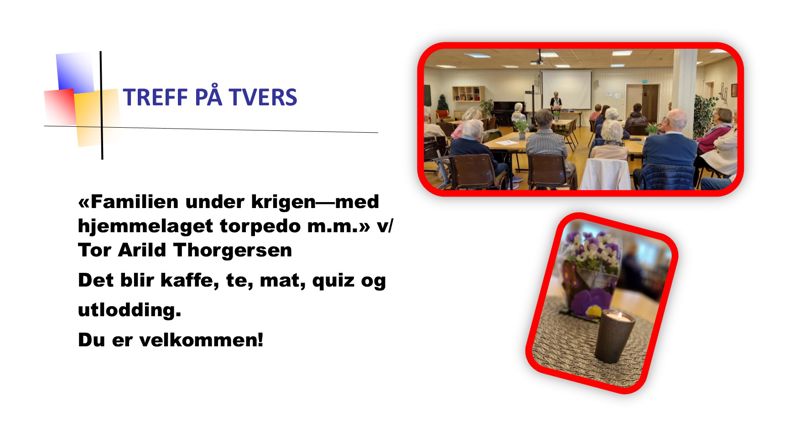 Treff på tvers 04.09 kl. 12.00 i Ekholt kirkes underetg