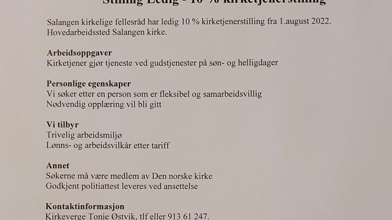 Er du vår nye kirketjener?