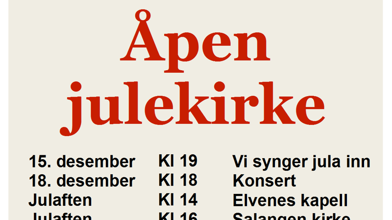 Åpen julekirke