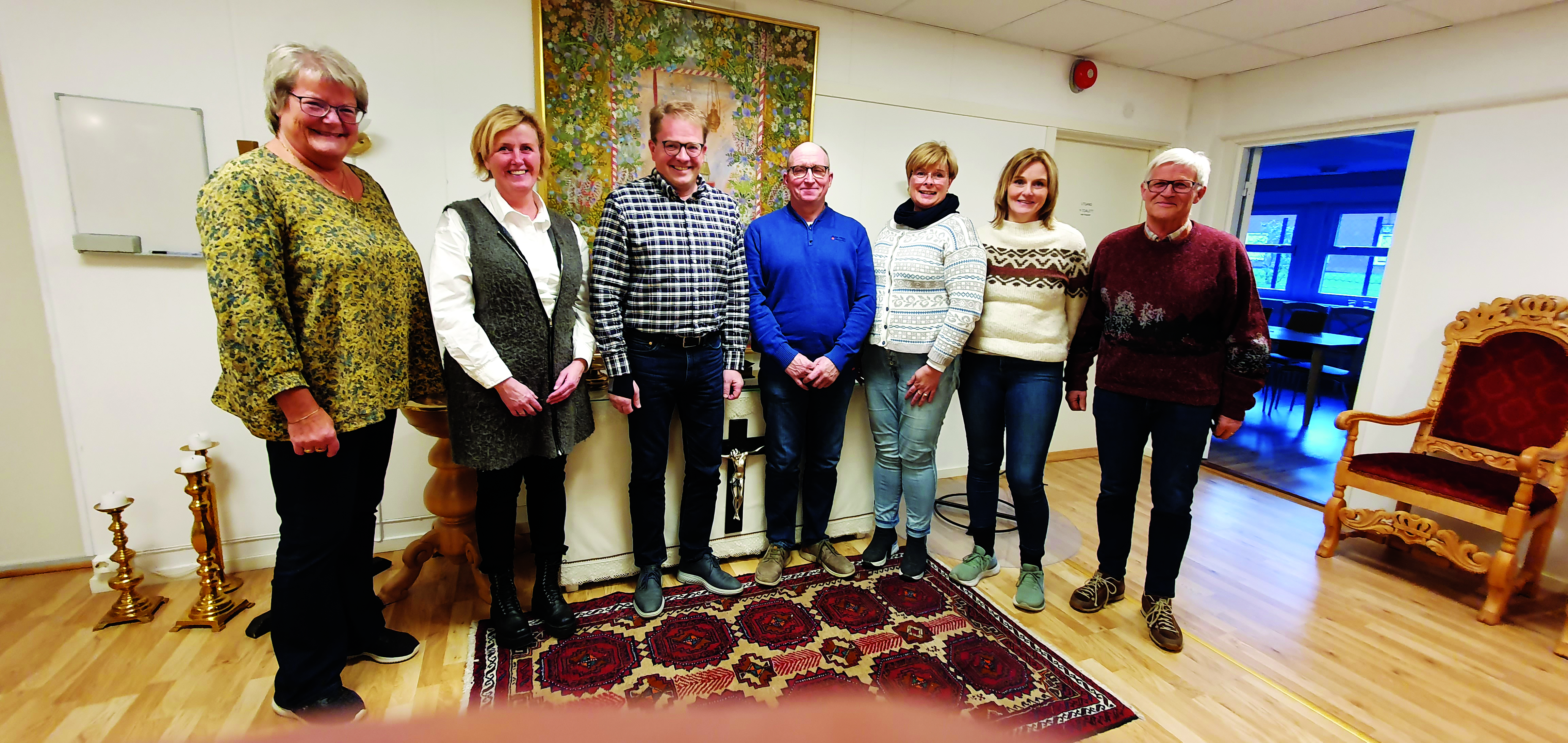 Sel kirkelige råd: Vivi, Aud, Steinar, Roy, Aud Irene, Laila og Geir.