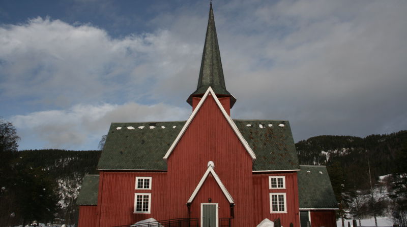 Bagn kyrkje, vinter