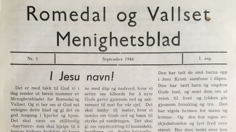 Menighetsblad for Romedal og Vallset