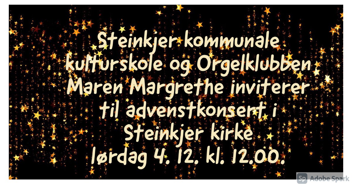 Adventskonsert i Steinkjer kirke lørdag 4. desember