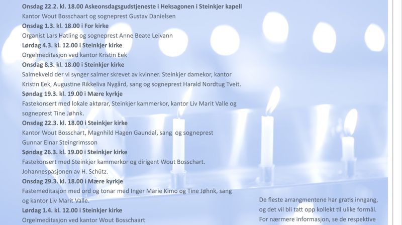 Musikkandaktar og konsertar i fastetida