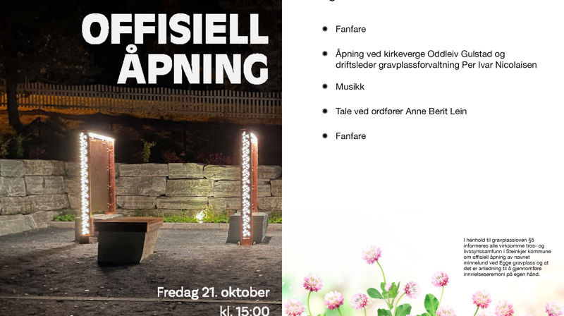 Offisiell åpning av minnelund ved Egge gravplass