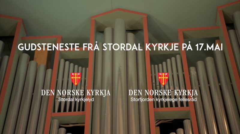 Gudsteneste frå Stordal kyrkje på 17. mai.