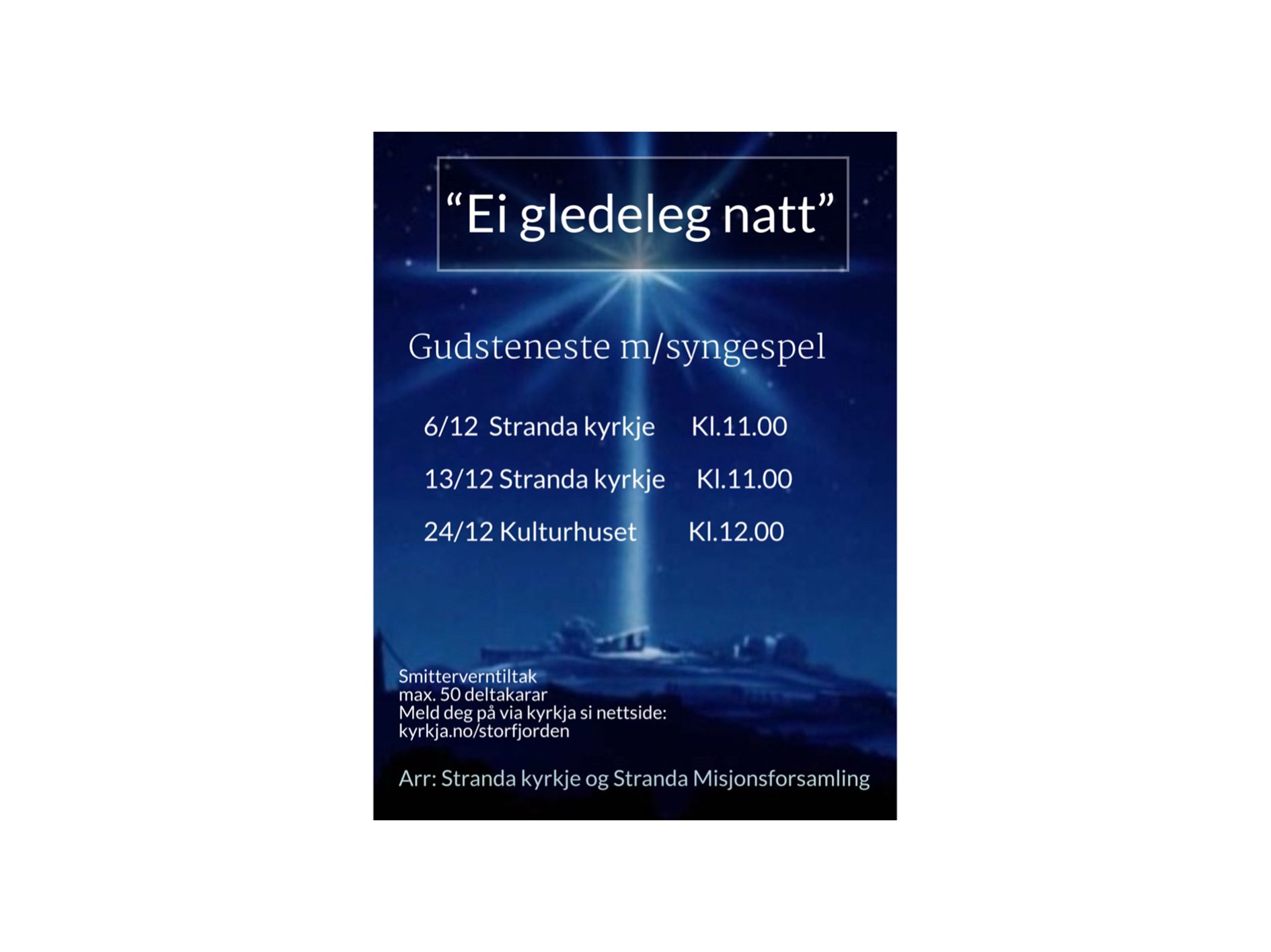 Gudsteneste med syngespel 3.søndag i advent.