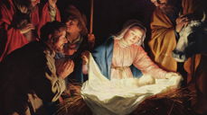 Maleri: "The Adoration of the Shepherds" 1622 av Gerrit van Honthorst